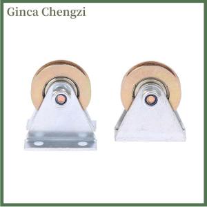 Ginca ลูกรอกเหล็กยึดเชือก6มม. 1ชุดลูกรอกล้อนำทางแบบตายตัวลูกกลิ้งล้อนำล้อ U ขนาด6.4x32x8
