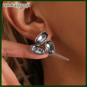 tuokaiguoji Minimalist Acrylic Rhinestone Earrings For Women Korean Fashion Geometry Ear Studs Party Jewelry Accessories