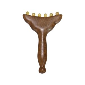 FLAMEWILLOW Copper/Horn Balls Meridians Massage Comb Mermaid Tail Design Sandalwood Lymphatic Drainage Massager Smooth Tightening Brass Meridian Scraping Brush Breast Massage