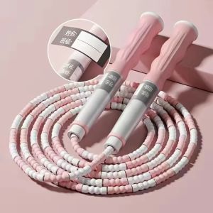ALLLUCK 1Pcs Skill Jumping Jump Rope 2.8M PVC Training Rope Durable Soft Beaded Fitness Gym Rope for Beginners Adult Children