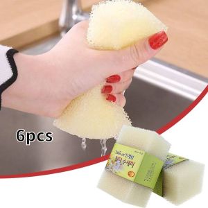 2/6pcs Loofah Sponge Kitchen Cleaning Washing Dishes and Pots