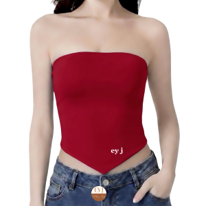 Carol Tube Top Pointed Hem Stretch Double Lined Top Full Length Womenswear Basic