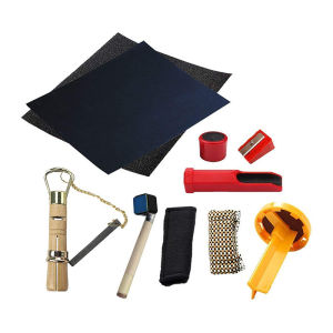 Snooker Cue Repair Kit 10PCS Cue Tips Sanding Tool 2PCS Billiard Gloves Left and Right Hands