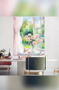 Ready stock sa local warehouseVintage Floral Oil Painting Tapestry Living Room Decoration Hanging Cloth European and American Artistic Hanging Cloth Background Cloth Electric Meter Cover Cloth