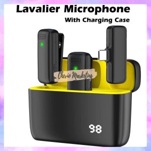 K6 Professional Lavalier Microphone Wireless Microphone with Charging Case Lapel Microphone with Noise Cancellation