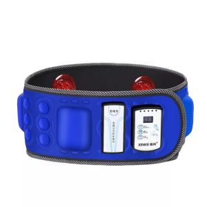 Rechargeable Heating Waist Massage Belt Abdominal Body Massager with 5 Powerful Motors and 24 Built‑in Magnets Home‑Use Waist Massage Accessory for Muscle Relaxation