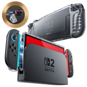SUPCASE Dockable Clear Case for Nintendo Switch 2 2025 Crystal Protective Cover with Quick-Release Joy-Con Design and TPU Grip Compatible with New Nintendo Switch 2 7.9 Inch Console