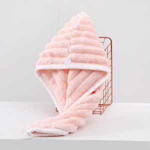 Quick Drying Microfiber Hair Towel Turban Twist Hat for Spa Bath Soft Absorbent Hair Wrap Cap for Wo