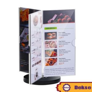 Tempat Menu Putar Akrilik / Rotating Menu Card Stand Acrylic / 360 Derajat Berputar Stand Menu Akrilik