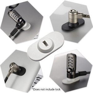 Pad Notebook Security Lock for w Anti-Theft Lock Buckle Fixing Base Strong Adhesive for Laptop Tablet Lock Hole Kit