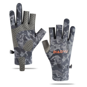 Spring and autumn fishing gloves dew three fingers do not stick to bait mens outdoor sun protection wear-resistant non-slip and breathable Luya riding