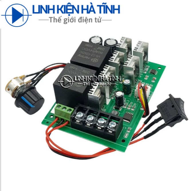 Bộ điều chỉnh tốc độ động cơ tiến và lùi công suất cao 40A điện áp vào DC10-50V, bộ điều khiển động cơ chổi than tiến và lùi 12V24V36V
