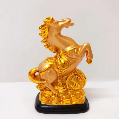 Feng Shui Decor Golden Horse Lucky Charm Horse Success Horse Good for Business