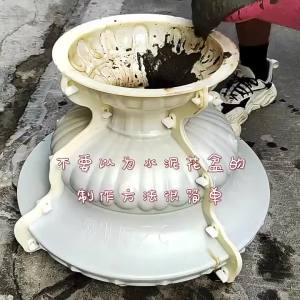 European Style Flower Pot Mold round Cement Flower Pot Thickened round Homemade Square Chapiter Decoration Model Bottom Grouting