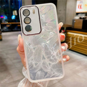 Vivo V50 Lite 5G 4G Laser Feather Glitter Phone Case For Vivo V40 V50 Lite V40Lite V50Lite 5G 4G With Full Camera Lens Protective Film Transparent Feather Casing For VivoV40 VivoV50 Lite VivoV50Lite 5G 4G Back Cover