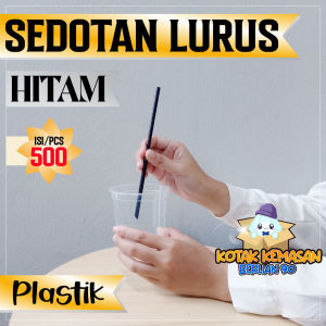 Sedotan bengkok thai tea kopi Steril Runcing Hitam Higienis sedotan hitam ekonomis isi 500 pcs