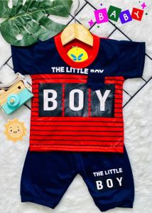 Setelan Baju bayi anak laki laki motif karakter LITLE BOY  usia baby 3 s/d 15 bulan Max BB 10 kg