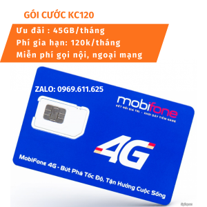 Sim 4G Mobifone KC120 ( thay C90N) - 45GB/tháng + Miễn phí gọi Nội Mạng + 50 phút Phút ngoại mạng - Hàng Chính Hãng -FREESHIP - CHƯA KÍCH HOẠT.