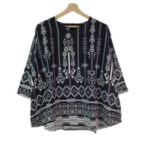 Atasan BLus Oversize BIG SIZE Rayon Abstrak Etnik Terbaru Lengan 7/8 SUPER JUMBO XXXXXL LD 130 CM 5XL 4456#