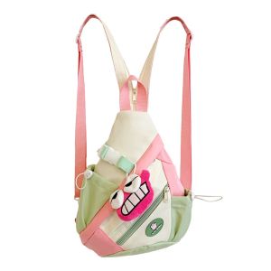 HEFEI Color Crayon Shin-chan Backpack Crossbody Bag Casual Shoulder Bag Sweet Knapsack Nylon Chest Pack Girls