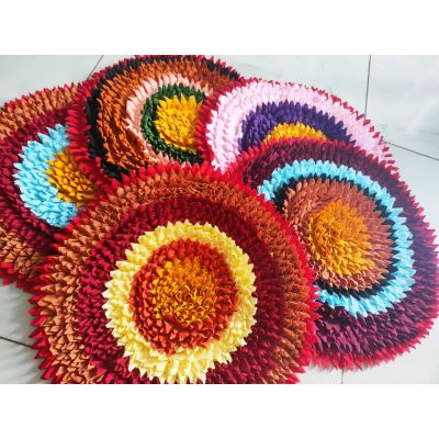 Thảm Tròn Chùi Chân Handmade Phối Màu Ngẫu Nhiên