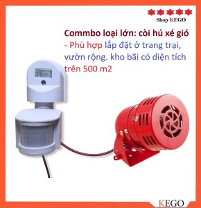 Thiết bị chống trộm còi cú xe gió còi hú báo động báo khách cảm biến hồng ngoại