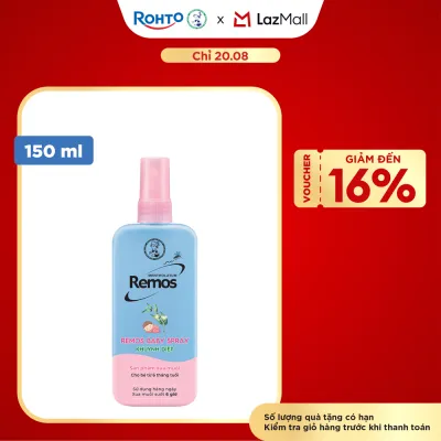 Xịt chống muỗi cho bé từ 6 tháng tuổi hương khuynh diệp Rohto Mentholatum Remos Baby Spray 150ml
