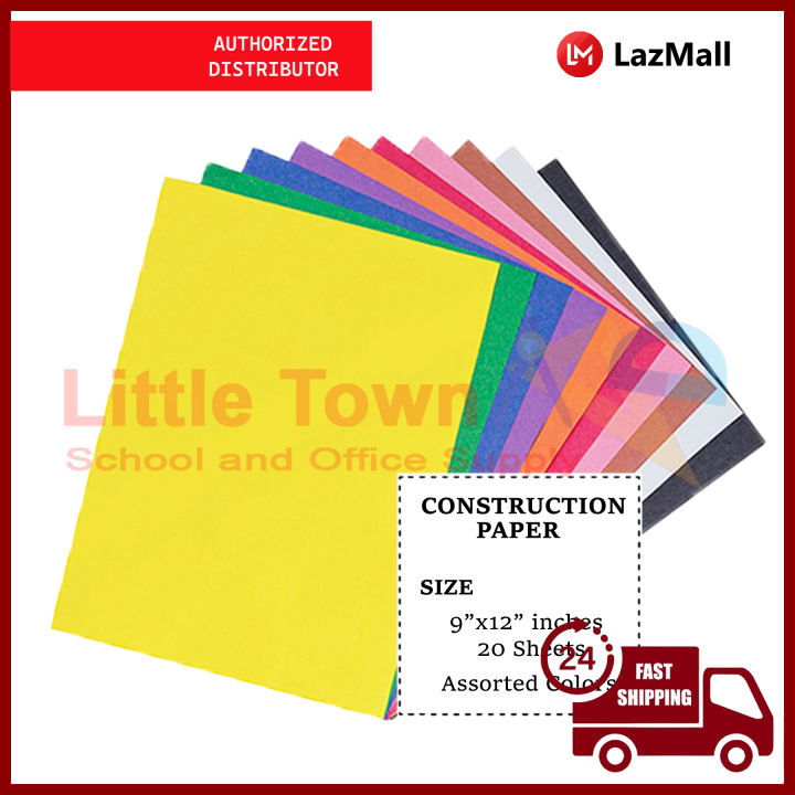 Construction Paper (Size 9 x 12 Inches) Assorted Colored Paper 20 Sheets