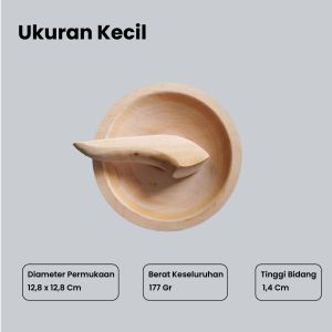 Cobek Kayu Premium Mahony Alat Tumbukan Bahan Makanan Ulekan Kayu