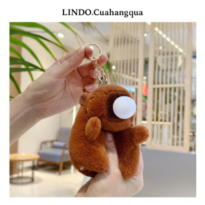Móc Khóa Capybara Cute LINDO Móc Khóa Chuột Lang Nước Hot trend Treo cặp balo quà tặng dễ thương