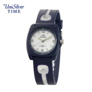 UniSilver TIME Iconiq Ticker Womens Navy Blue / Translucent White / White Analog Rubber Watch KW089-1332