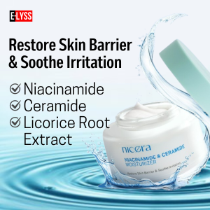 NICERA Niacinamide & Ceramide Moisturizer 50ml with Licorice Root Extract restore skin barrier soothe irritation redakan iritasi