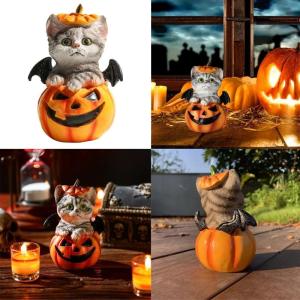 Halloween Pumpkin Decorations Halloween Pumpkin Figurines for Outdoor Indoor Home Table Decors Funny Pumpkin Ornament