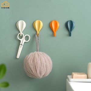 Vision 8Pcs Kitchen Hook Seamless Strong Adhesive Wall Storage Hook Bathroom Traceless No Hole Stick Hook Power Plug Socket Holder Wall Adhesive Hanger Home Office
