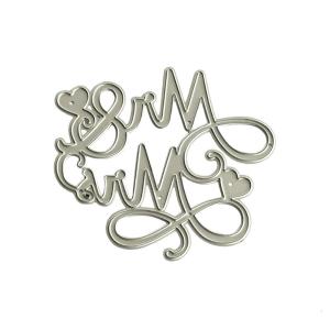 Trái tim Mr Mrs kim loại cắt chết thép carbon cắt chết khuôn dập nổi cho ảnh scrapbooking trang trí