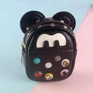 กระเป๋าเหรียญและกุญแจแฟชั่นสไตล์เกาหลี ดีไซน์หมี M ประดับหมุดสีสันสดใส