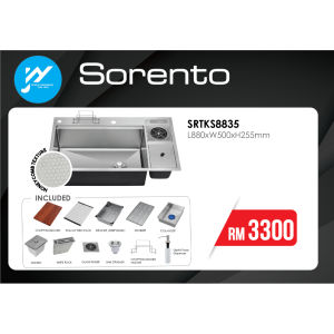 Sorento HoneyComb Texture SUS 304 Kitchen Handmake High End Sink Sinki Dapur Multifunctional Sinki