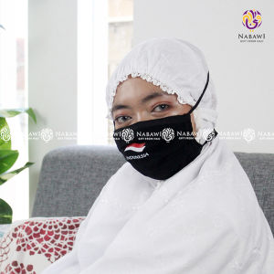 Masker Kain Sablon Anti Debu Hitam Polos/Masker Penutup Mulut dan Hidung/Perlengkapan Haji dan Umroh
