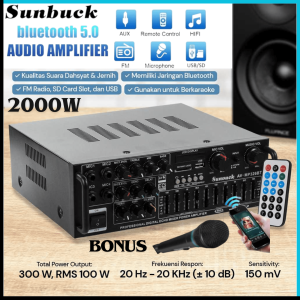 COD Sunbuck EQ Amplifier Karaoke Full Bass Bluetooth Audio FM USB Mixer AV MP326BT / amplifier audio bluetooth power 2000 w sunbuck karaoke rumahan super full bass suarah jernih / ampli karaoke audio bluetooth full bass rumahan