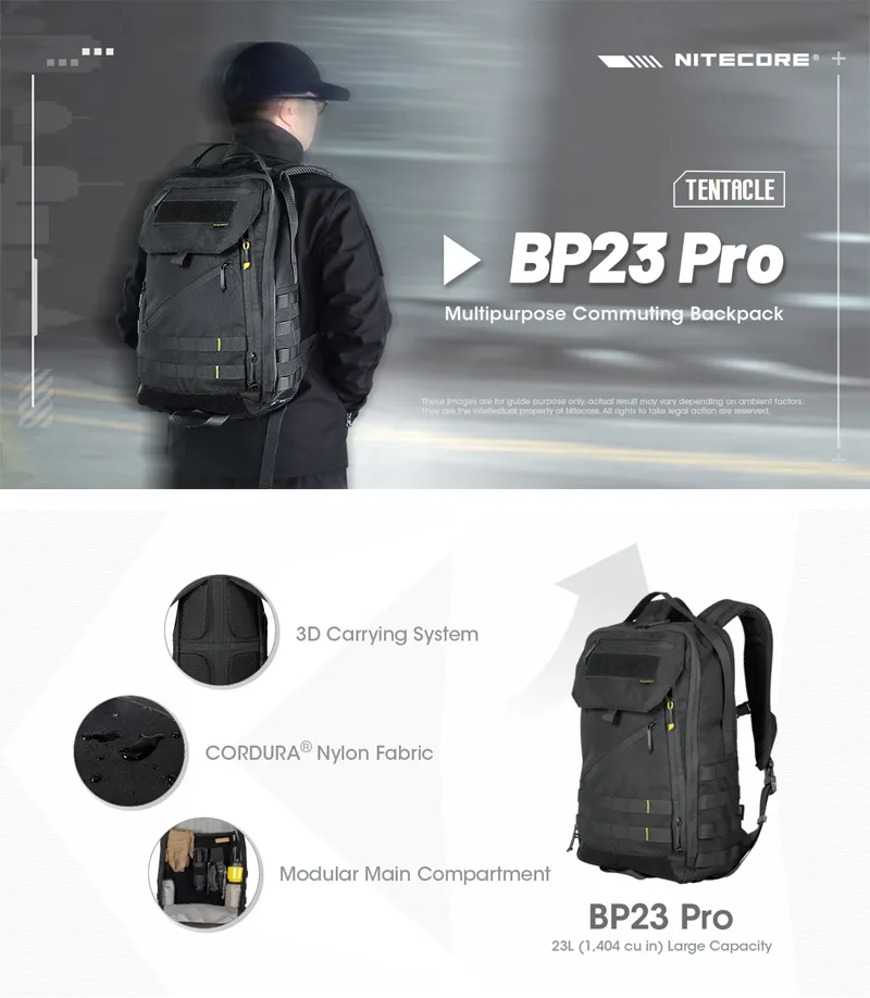 Nitecore BP23 Pro multifuncional mochila de viaje mochila táctica bolsa apta para portátiles de 15,6 pulgadas