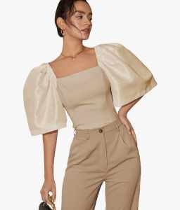 ASHANTICasual Party Plain Color Classic and Elegant Modern Filipianiana Puff Sleeves Top Blouse - XS to Large - classy and elegant - timeless top - casual or party top - classic top - super kapal ng tela - hindi kayo magsisi - our aim is to produce q