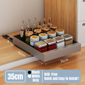 Easyhome.sg Kitchen Cabinet Built-in Pull Out Basket / Dish Bowl Rack