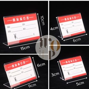 Wop Store ป้ายอะคิลิคตั้งโต๊ะ 5x3 6x4 9x6 15x10 ป้ายชื่อตั้งโต๊ะ ป้ายอะคริลิคแสดงราคา ป้ายตั้งโต๊ะแนวนอนทรงบัตร