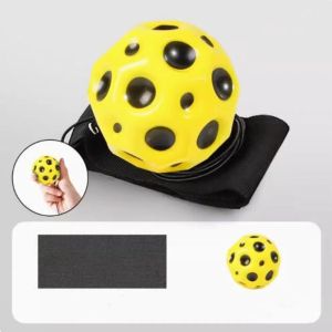 WUXU Moon Shape Wrist Elastic Ball High Elastic Swing Rebound Rope Return Rubber Ball Fun Exercise Wrist High Bouncing Ball