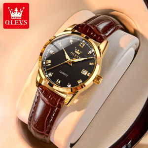 OLEVS watch for women original waterproof movement leather strap multifunctional luminous calendar women watch