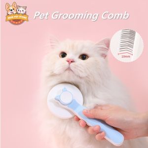 Cleaning Dog Brush Smooth Massage Particles Pet Comb Shedding Hair Dandruff Removal Dog Cat Hair Comb brush Pet Grooming Shedding comb Brush for Pet Self Cleaning Grooming Tool
