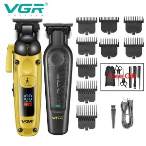 VGR V-274 Professional Hair Clipper ABS Stainless Steel Blades Cordless Hair Clipper Adjustable Electric Hair Clipper LED Display Hair Trimmer