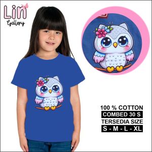 Kaos anak perempuan umur 1 sampai 8 tahun tshirt cewek distro keren model baru murah sweet pink