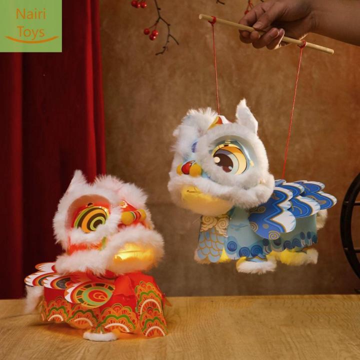 NAIRI Năm con ngựa Đèn lồng múa lân Làm thủ công Phong cách Trung Quốc ...