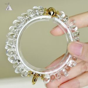 Montagne Jewelry Natural Grade A Irregular White Crystal Bracelet 925 Silver Fine Jewellery